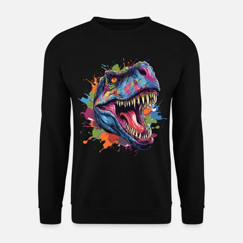 T-Rex Dinosaurier Kopf mit Graffiti-Stil - Unisex Pullover - Schwarz