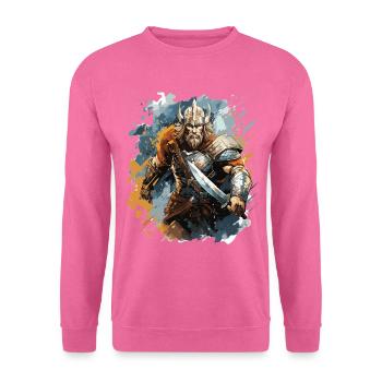 Ein Wikingerkrieger mit seinem Schwert - Unisex Pullover - Pink - Vorne