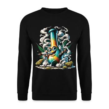 A bong smoking a cannabis joint - Unisex Sweatshirt - black - Front - Alina (178cm) & Michal (187cm)