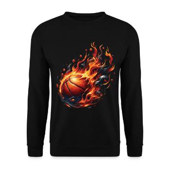 Un ballon de basket en feu - Sweat-shirt Unisexe - noir - Devant - Alina (178cm) & Michal (187cm)