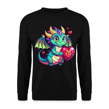 Colorful Dragon - Unisex Sweatshirt - black - Front - Alina (178cm) & Michal (187cm)