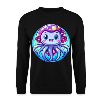 Cute Jellyfish - Unisex Sweatshirt - black - Front - Alina (178cm) & Michal (187cm)