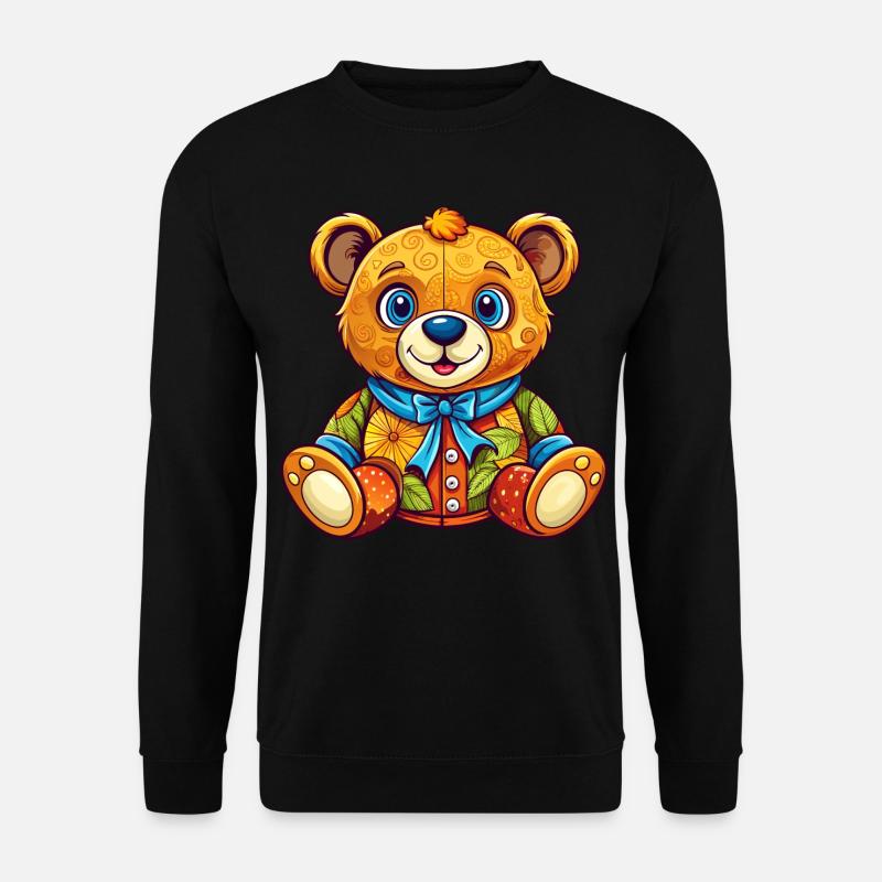 Bunter Teddy - Unisex Pullover - Schwarz