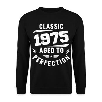1975 Classic 1975 Vintage 1975 Birthday Gift - Unisex Sweatshirt - black - Front - Alina (178cm) & Michal (187cm)
