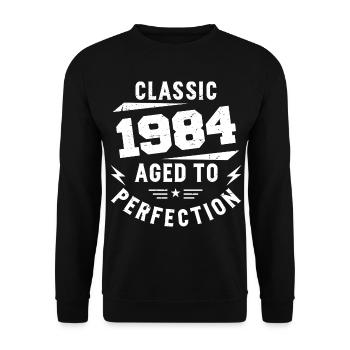 1984 Classic 1984 Vintage 1984 Birthday Gift - Unisex Sweatshirt - black - Front - Alina (178cm) & Michal (187cm)