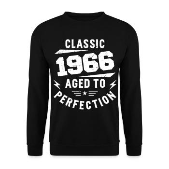 1966 Classic 1966 Vintage 1966 Birthday Gift - Unisex Sweatshirt - black - Front - Alina (178cm) & Michal (187cm)