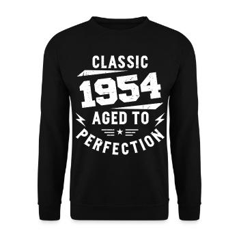 1954 Classic 1954 Vintage 1954 Birthday Gift - Unisex Sweatshirt - black - Front - Alina (178cm) & Michal (187cm)