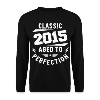 2015 Classic 2015 Vintage 2015 Anniversary Gift - Unisex Sweatshirt - black - Front - Alina (178cm) & Michal (187cm)