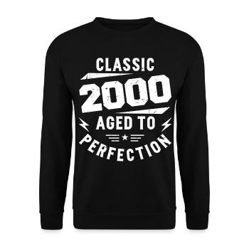 2000 Classic 2000 Vintage 2000 Anniversary Gift - Unisex Sweatshirt - black - Front - Alina (178cm) & Michal (187cm)