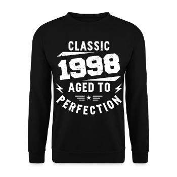 1998 Classic 1998 Vintage 1998 Anniversary Gift - Unisex Sweatshirt - black - Front - Alina (178cm) & Michal (187cm)