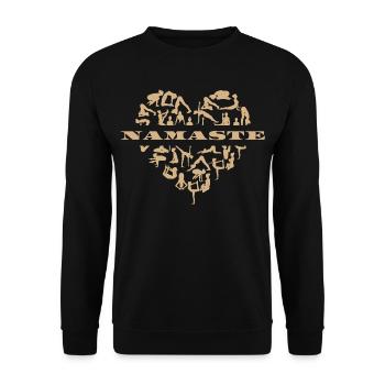 Namaste Yoga Meditation Yoga Positions Heart - Unisex Sweatshirt - black - Front - Alina (178cm) & Michal (187cm)