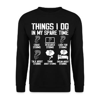Storm Chaser Tornado Chasing Funny Twister Chasers - Unisex Sweatshirt - black - Front - Alina (178cm) & Michal (187cm)