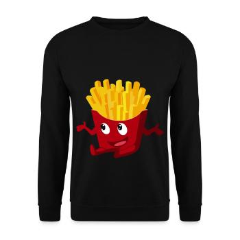 French fries gift - Unisex Sweatshirt - black - Front - Alina (178cm) & Michal (187cm)