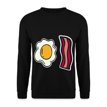 Ei und Speck - Unisex Pullover - Schwarz - Vorne - Alina (178cm) & Michal (187cm)