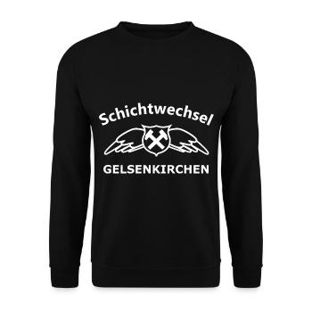 Schichtwechsel in Gelsenkirchen - Unisex Pullover - Schwarz - Vorne - Alina (178cm) & Michal (187cm)