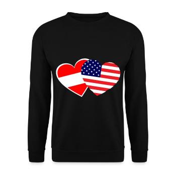 Dear USA and Austria, - Unisex Sweatshirt - black - Front - Alina (178cm) & Michal (187cm)