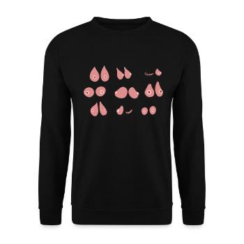seins octobre rose différences, femmes - Sweat-shirt Unisexe - noir - Devant - Alina (178cm) & Michal (187cm)
