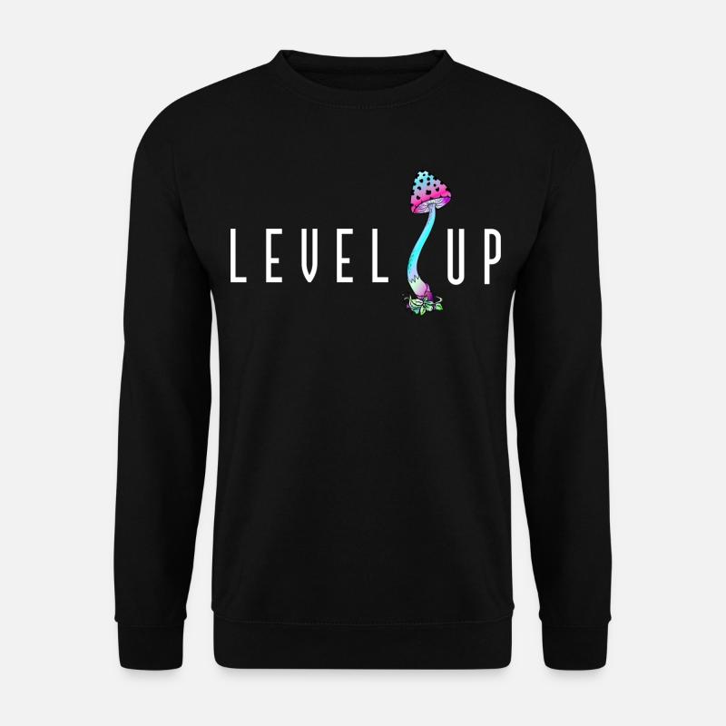LEVEL UP Champignon - Sweat-shirt Unisexe - noir