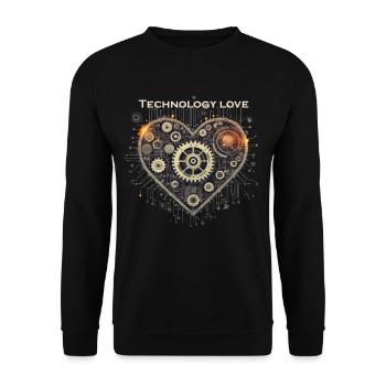 Technology Love - Unisex Sweatshirt - black - Front - Alina (178cm) & Michal (187cm)