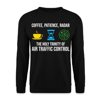 Air Traffic Controller Coffee Radar ATC Aviation - Unisex Sweatshirt - black - Front - Alina (178cm) & Michal (187cm)