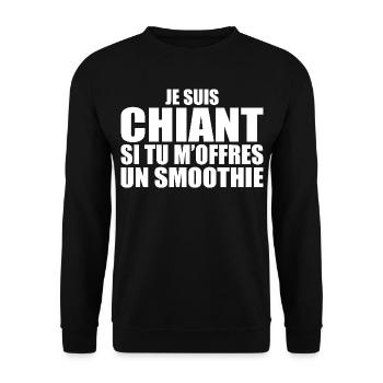 Homme qui adore : Smoothie. Design Drôle Humour - Sweat-shirt Unisexe - noir - Devant - Alina (178cm) & Michal (187cm)