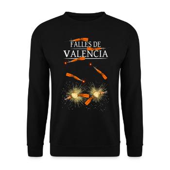 Fall Valencia Pyro Trueno Orange fireworks - Unisex Sweatshirt - black - Front - Alina (178cm) & Michal (187cm)