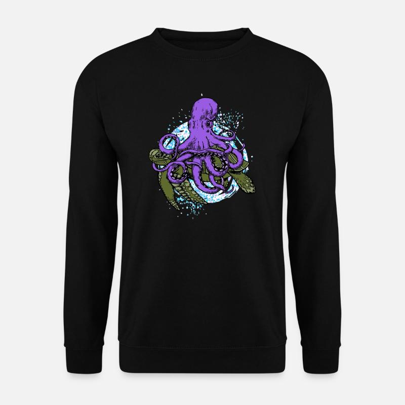 Octopus und die Schildkröte - Unisex Pullover - Schwarz