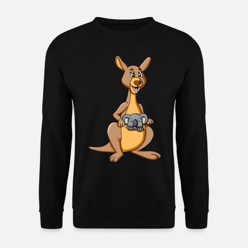 Kangaroo with koala in a pouch - kangaroo with koala - Unisex Sweatshirt - black