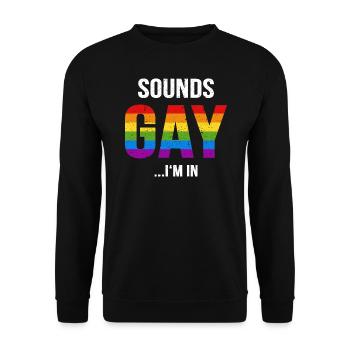 GAY Pride Homo Schwul Regenbogen lustiges Geschenk - Unisex Pullover - Schwarz - Vorne - Alina (178cm) & Michal (187cm)