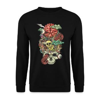 Brain Doodle - Unisex Sweatshirt - black - Front - Alina (178cm) & Michal (187cm)