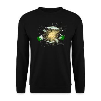 Feuerwerk Böller Explodiert Pyro - Unisex Pullover - Schwarz - Vorne - Alina (178cm) & Michal (187cm)