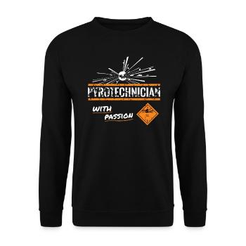 Pyrotechnician with passion - Unisex Sweatshirt - black - Front - Alina (178cm) & Michal (187cm)