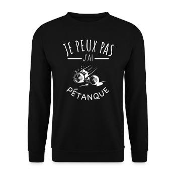phrase culte pétanque citation apéro humour boules - Sweat-shirt Unisexe - noir - Devant - Alina (178cm) & Michal (187cm)