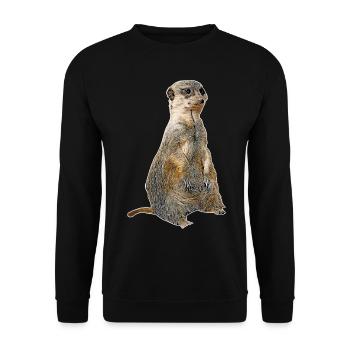 meerkat - Unisex Sweatshirt - black - Front - Alina (178cm) & Michal (187cm)