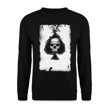 Pik Ass crâne de casino carte à jouer - Sweat-shirt Unisexe - noir - Devant - Alina (178cm) & Michal (187cm)