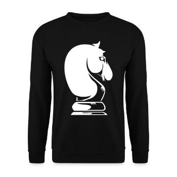 Schach Springer Pferd Schachbrett - Unisex Pullover - Schwarz - Vorne - Alina (178cm) & Michal (187cm)