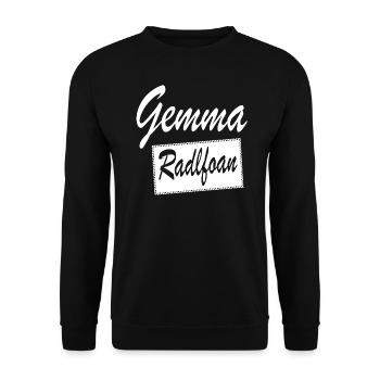 Gemma Radlfoan Dialekt Wien Österreich - Unisex Pullover - Schwarz - Vorne - Alina (178cm) & Michal (187cm)