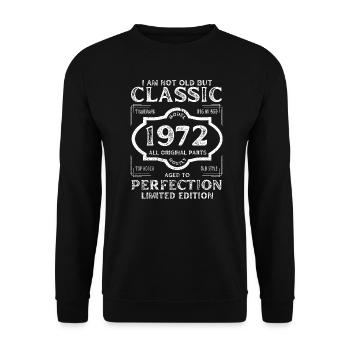 50 Jahre Geburtstagsklassiker 1972 der einzige seiner Art - Unisex Pullover - Schwarz - Vorne - Alina (178cm) & Michal (187cm)