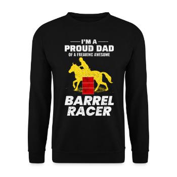 Barrel Racer Pferderennen Rodeo Papa Vatertag - Unisex Pullover - Schwarz - Vorne - Alina (178cm) & Michal (187cm)