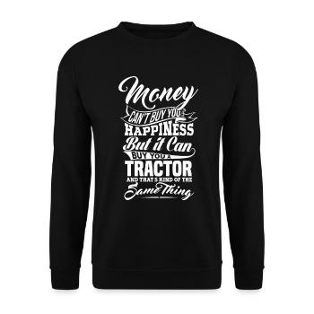 GELD UND TRAKTOR - Unisex Pullover - Schwarz - Vorne - Alina (178cm) & Michal (187cm)