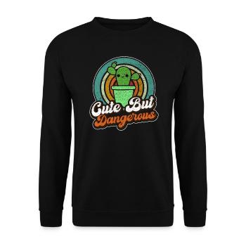 Niedlich, aber gefährlich - Unisex Pullover - Schwarz - Vorne - Alina (178cm) & Michal (187cm)