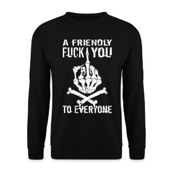 Un fuck you amical à tout le monde - Version allemande - Sweat-shirt Unisexe - noir - Devant - Alina (178cm) & Michal (187cm)
