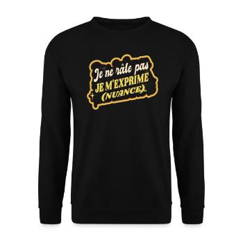 Ich meckere Nicht Ich Drücke Mich Nuanciert Aus - Unisex Pullover - Schwarz - Vorne - Alina (178cm) & Michal (187cm)
