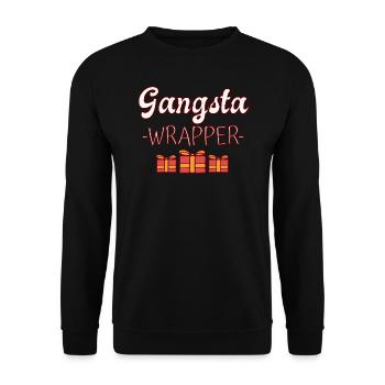 Humour de Noël Gangsta Wrapper - Sweat-shirt Unisexe - noir - Devant - Alina (178cm) & Michal (187cm)