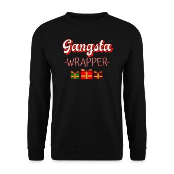 Humour de Noël Gangsta Wrapper - Sweat-shirt Unisexe - noir - Devant - Alina (178cm) & Michal (187cm)
