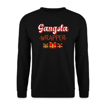 Humour de Noël Gangsta Wrapper - Sweat-shirt Unisexe - noir - Devant - Alina (178cm) & Michal (187cm)