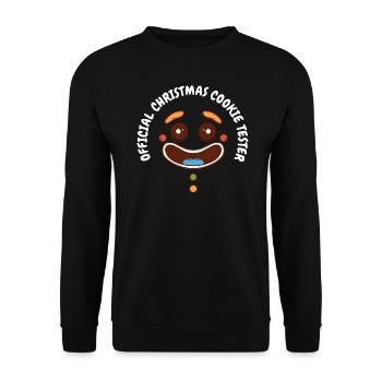 Weihnachten Humor Official Christmas Cookie Tester - Unisex Pullover - Schwarz - Vorne - Alina (178cm) & Michal (187cm)