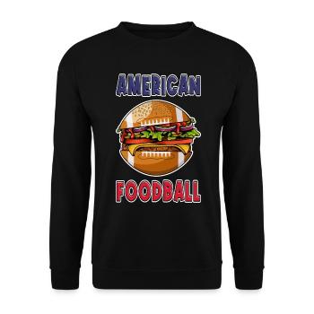 American Football Burger Hamburger Cartoon Fan - Unisex Pullover - Schwarz - Vorne - Alina (178cm) & Michal (187cm)