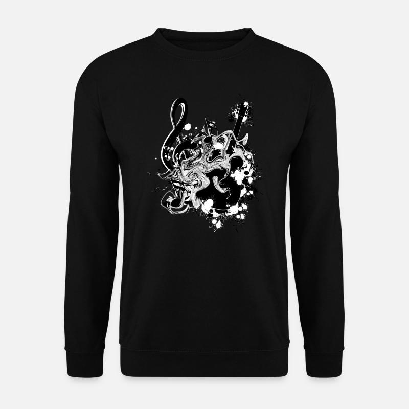 Gitarre Notenschlüssel - Unisex Pullover - Schwarz