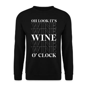 Oh Look It's Wine O' Clock - Mother's Day Funny - Unisex Sweatshirt - black - Front - Alina (178cm) & Michal (187cm)